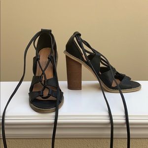 black strappy heels